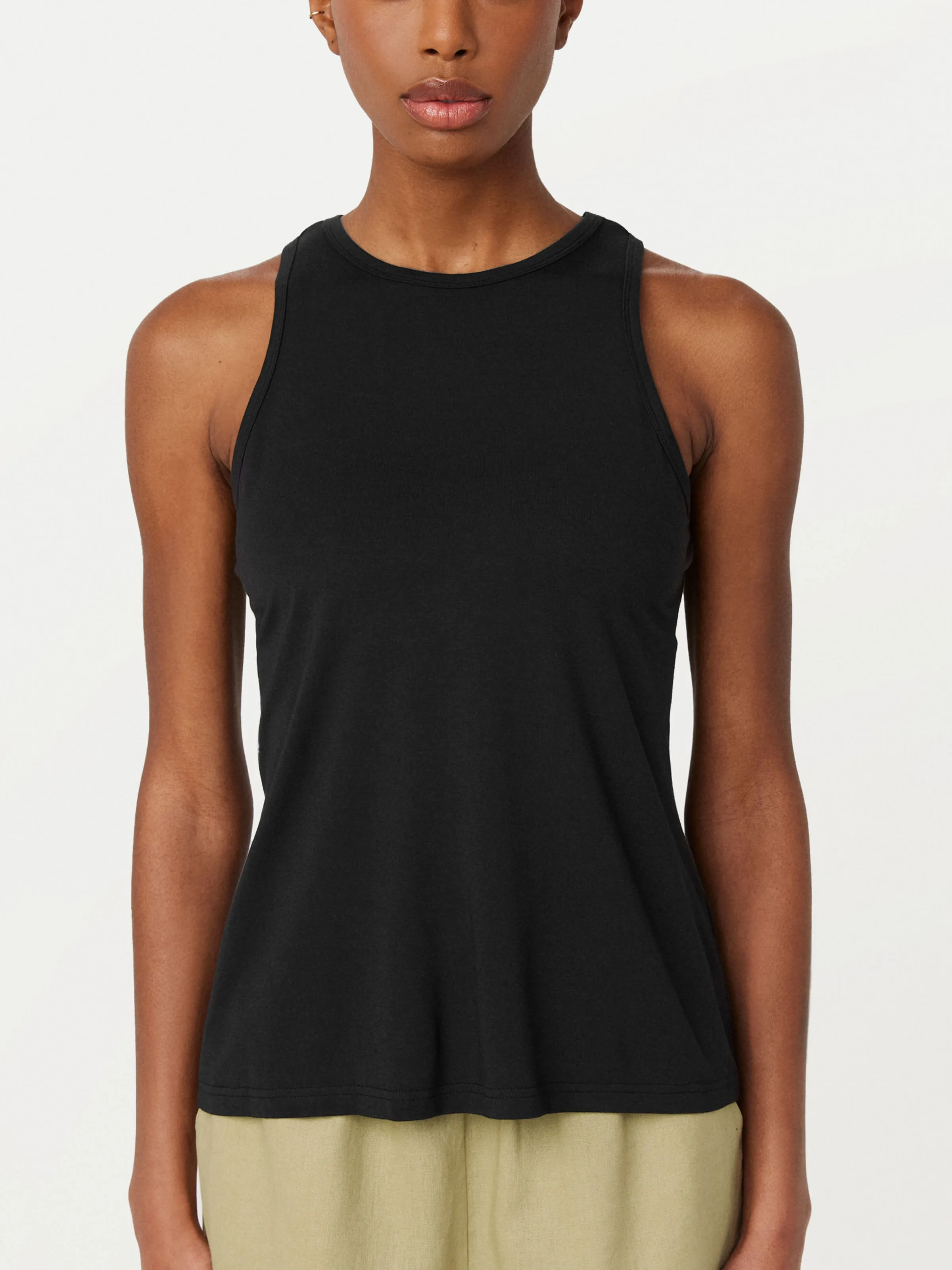 The Soft Fluid Tank Top in Black