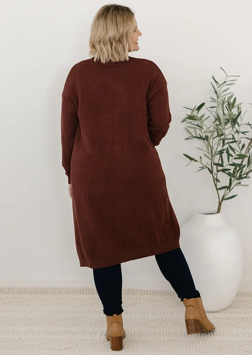 Tully Knit Cardigan in Brown