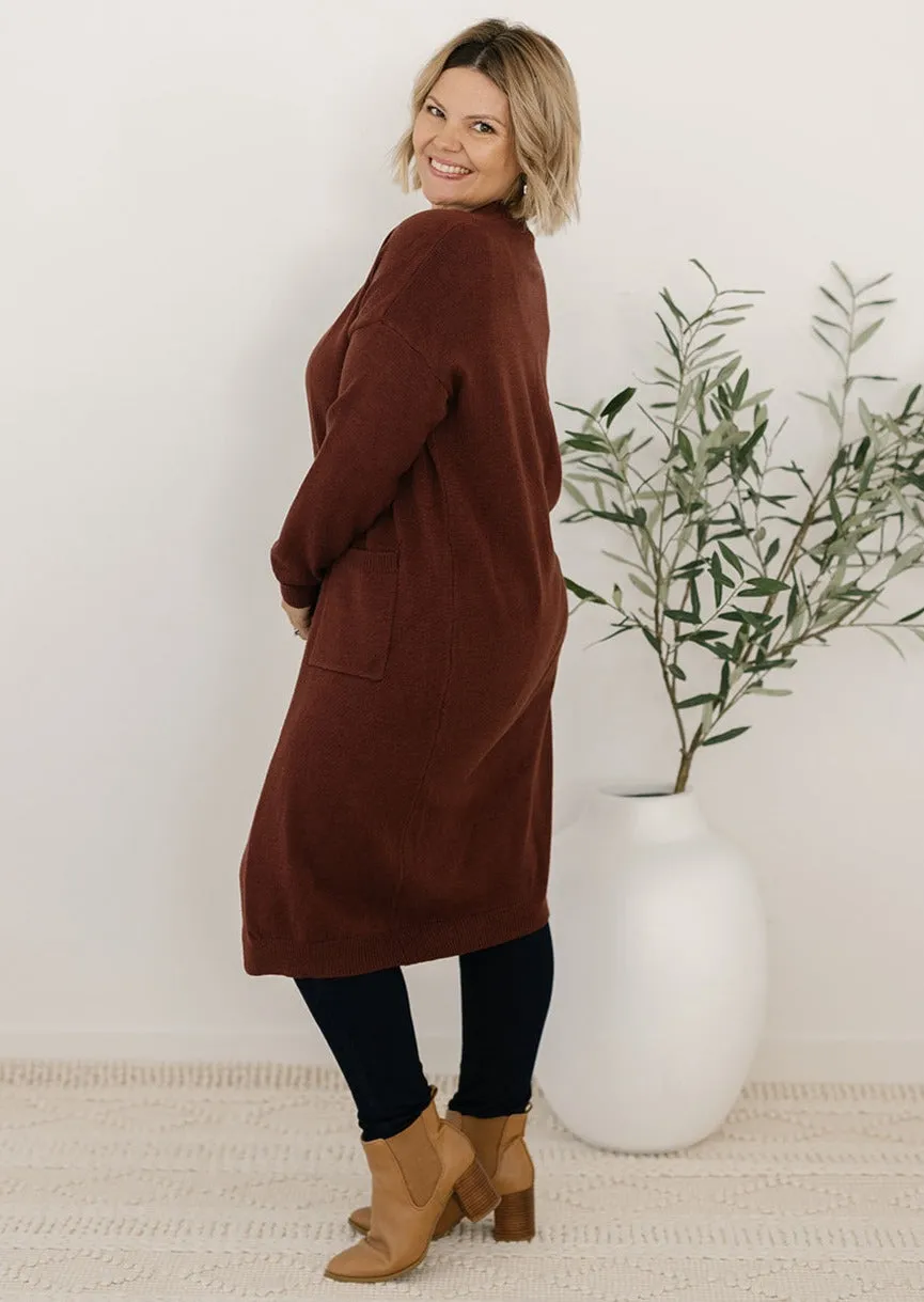 Tully Knit Cardigan in Brown