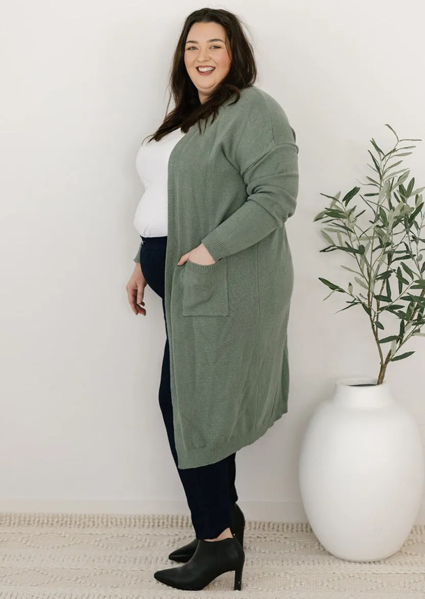 Tully Knit Cardigan in Green