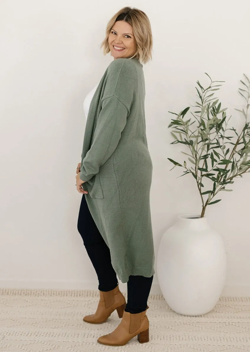 Tully Knit Cardigan in Green