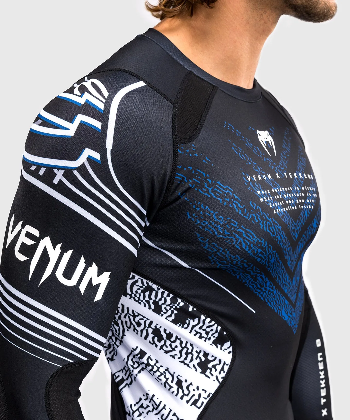 Venum x TEKKEN 8 - Jin Kazama Rashguard - Blue/Black/White