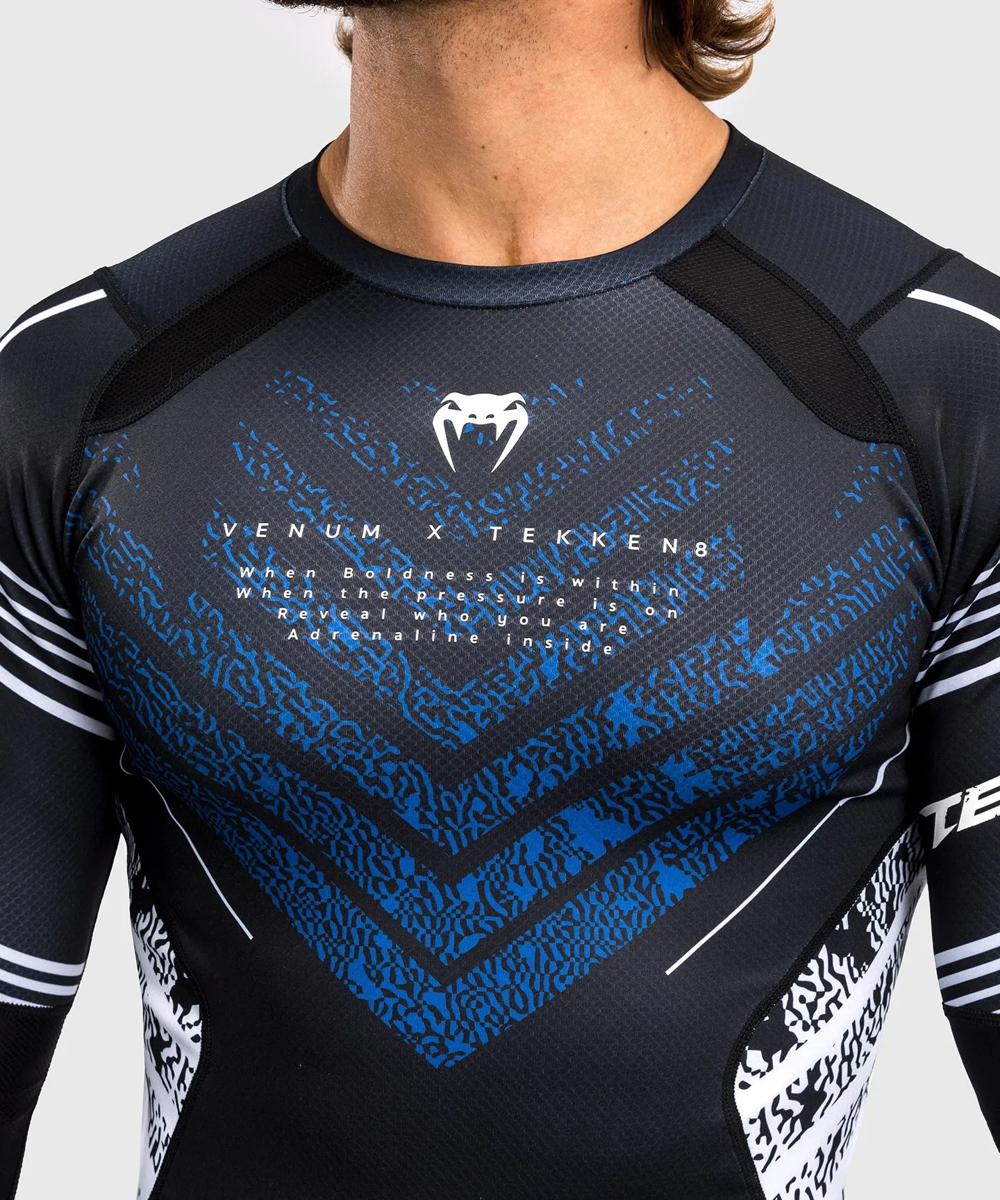 Venum x TEKKEN 8 - Jin Kazama Rashguard - Blue/Black/White