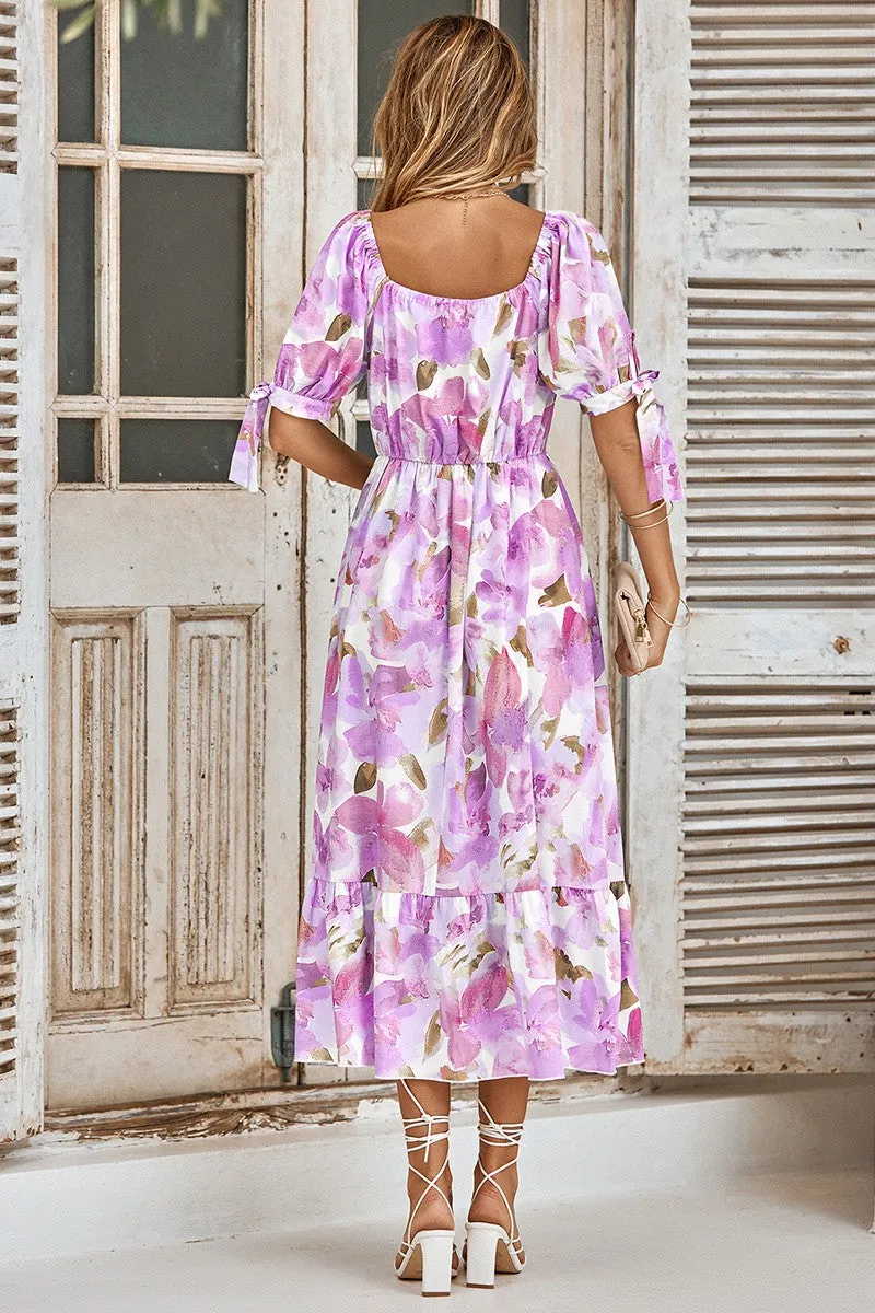 Watercolor Whisper Midi Dress