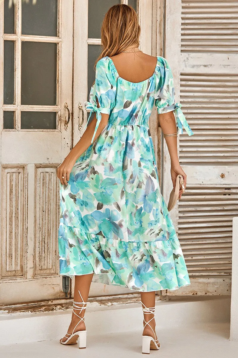 Watercolor Whisper Midi Dress