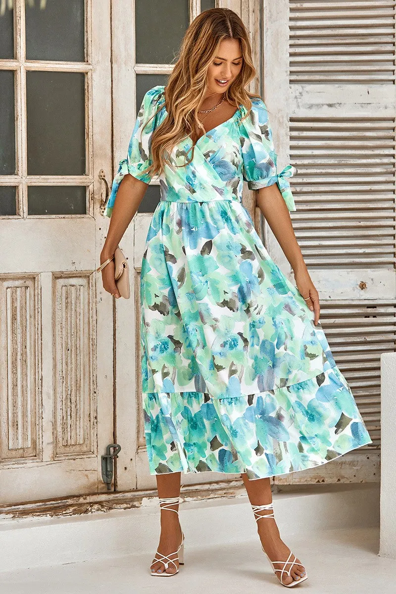 Watercolor Whisper Midi Dress