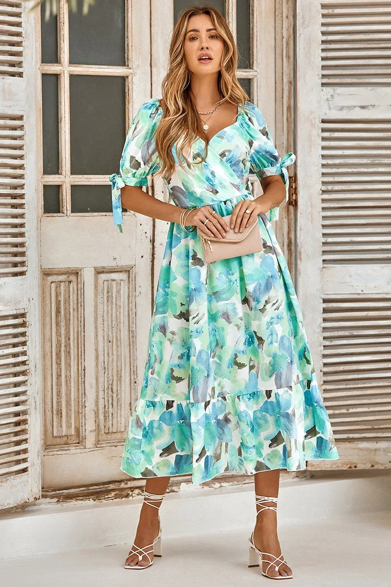 Watercolor Whisper Midi Dress