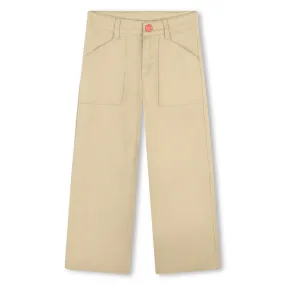 Wide Leg Twill Trousers