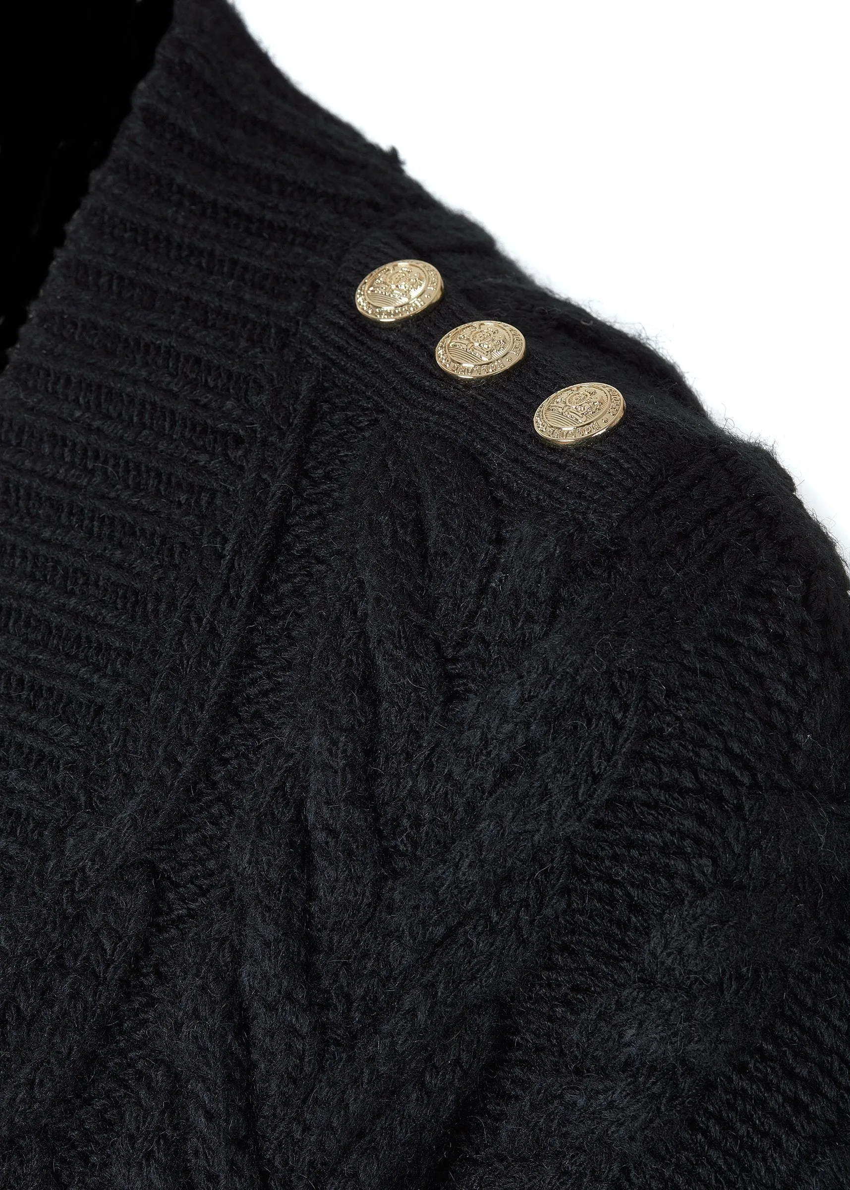 Windsor Cable Midi Cardigan (Black)