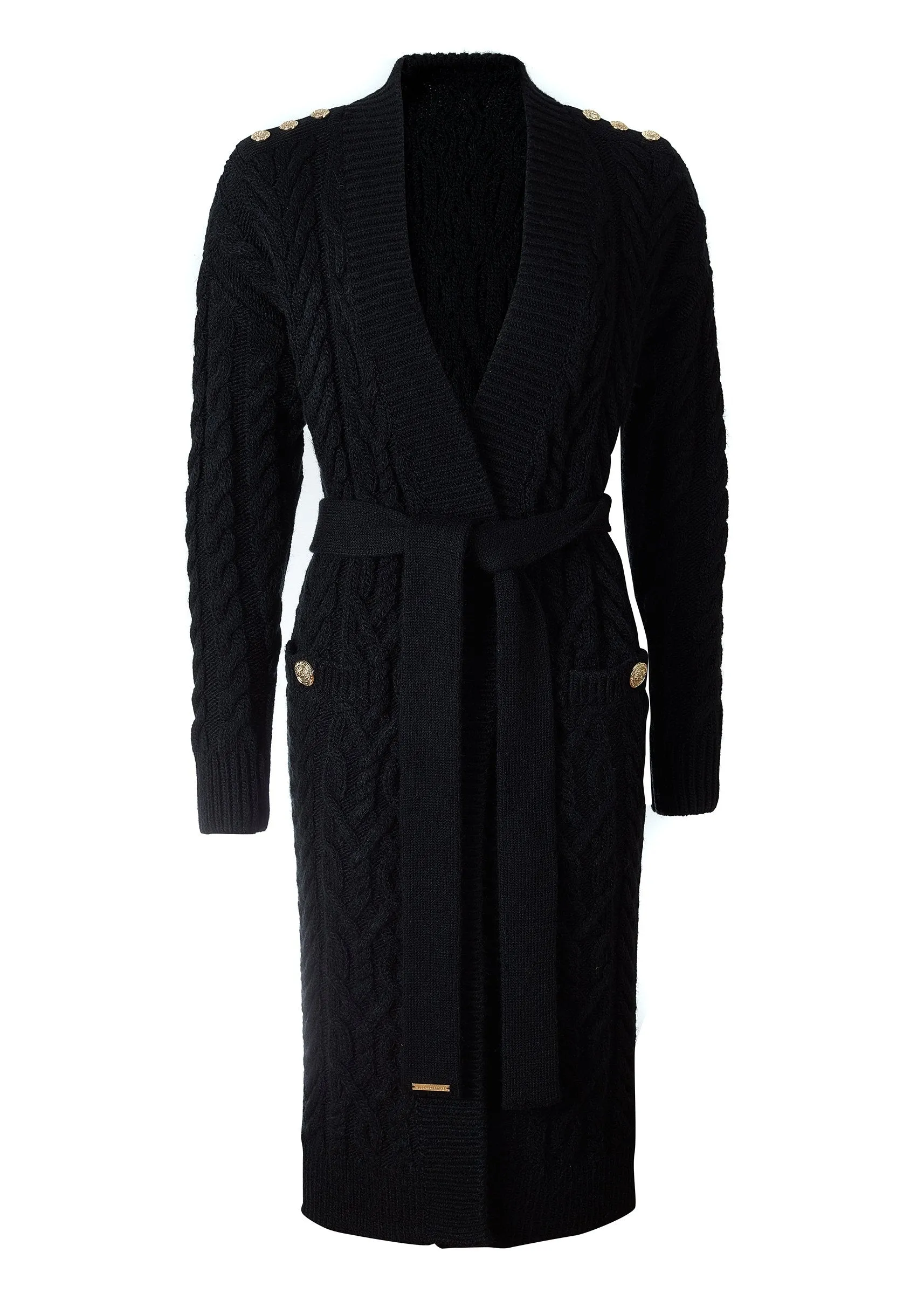 Windsor Cable Midi Cardigan (Black)