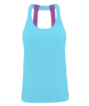 Womens TriDri® double strap back vest | Turquoise Melange